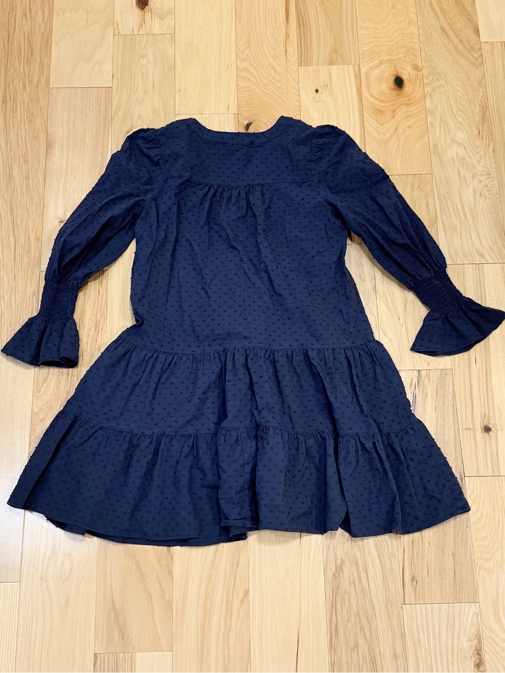 Tuckernuck Pomander Place Women’s Navy Blue Swiss Dot Kenzo Dress - Picture 3 of 4
